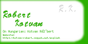 robert kotvan business card